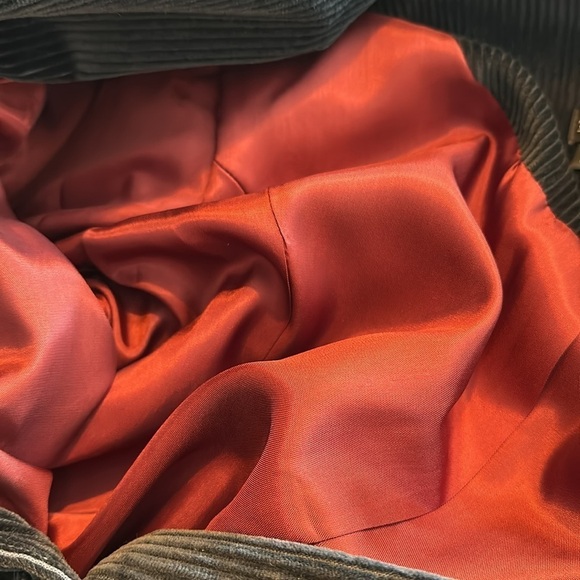 The J. Peterman Company 100% Cotton Deep Blue Corduroy Collarless Blazer Classic - Picture 11 of 11